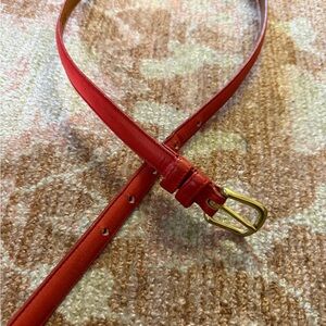Coach vintage Elegant Red Leather Belt with Gold Buckle